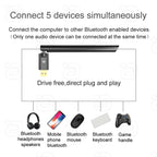 AYINO 100M USB Bluetooth 5.3 Dongle Adapter aptX for PC Wireless Speaker Printer Mouse Keyboard Audio Receiver Transmitter