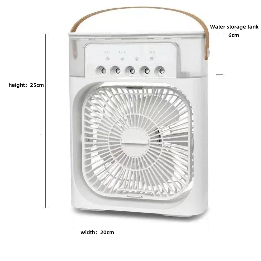Portable Humidifier Fan 3 in 1 Air Conditioners USB Electric Fan LED N