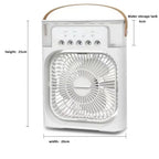 Portable Humidifier Fan 3 in 1 Air Conditioners USB Electric Fan LED N