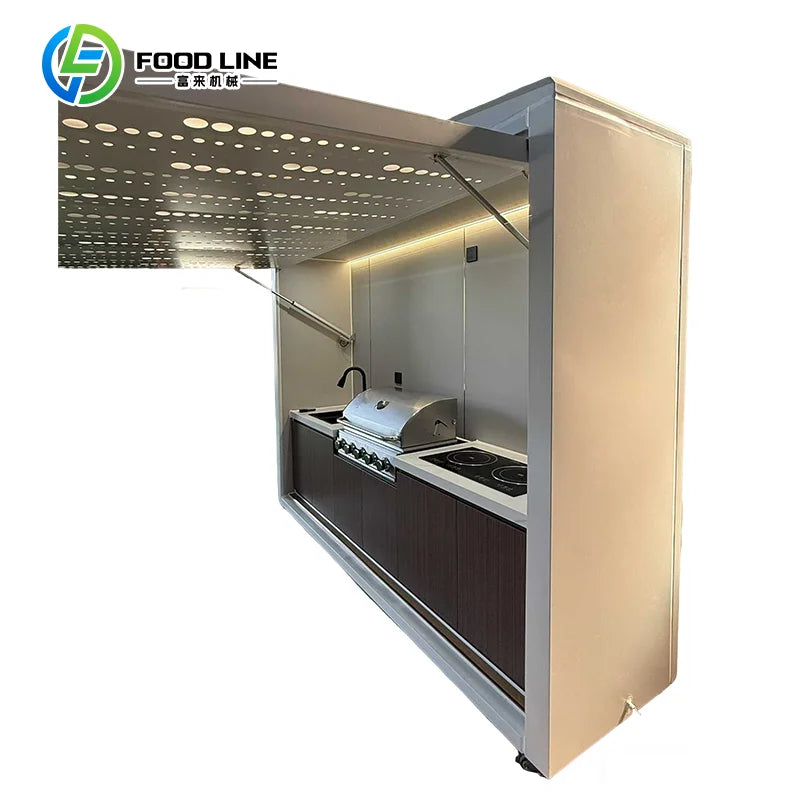 Custom 304 Stainless Steel Kitchen Cart with BBQ Grill Sink Storage Cabinet for Outdoor Patio Cooking Station