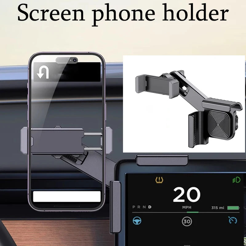 Car Mobile Phone Holder Universal Car Display Screen For BYD Tesla Model 3/Y/S/X Scalable Phone Stents 360 Rotatable GPS Bracket