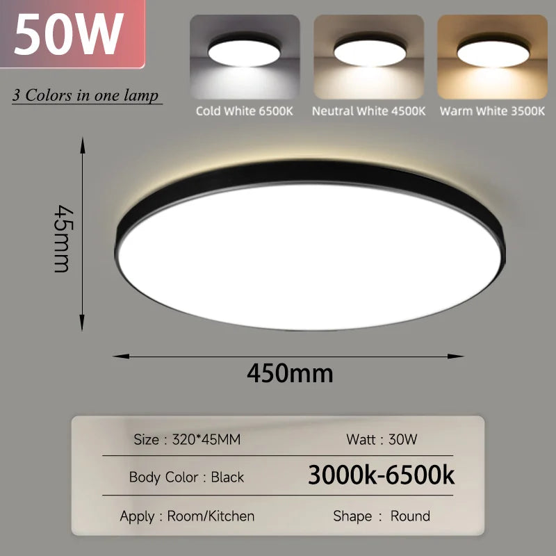 Smart LED Ceiling Light with Remote Control