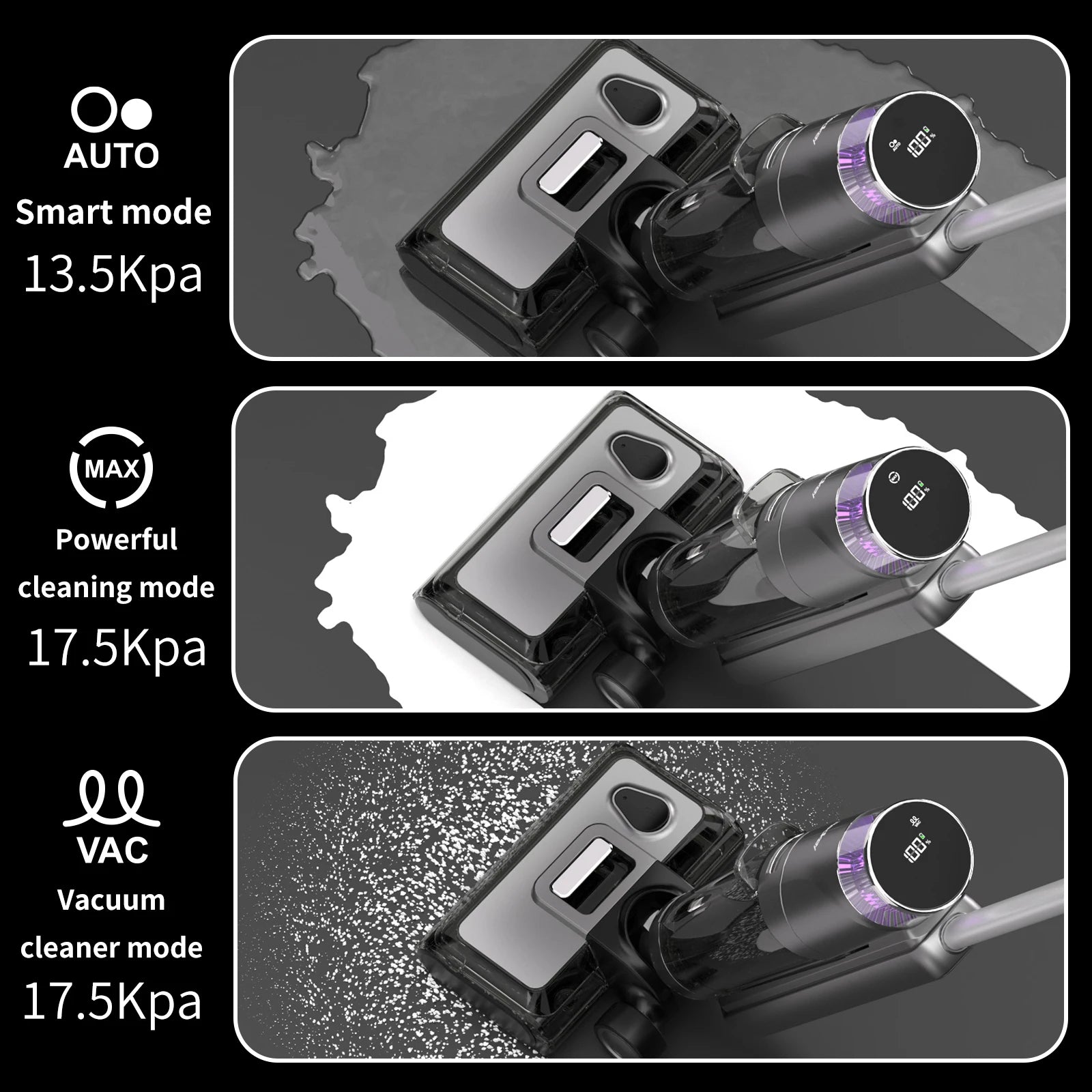 Redkey-W13 Wireless Wet and Dry Vacuum Cleaner, Multi-Surface Smart Cordless Mop, Floor Washer, Household Self-Cleaning