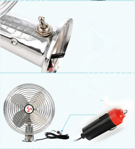 Strong wind durable building car fan, metal 6 inch car, truck and bus