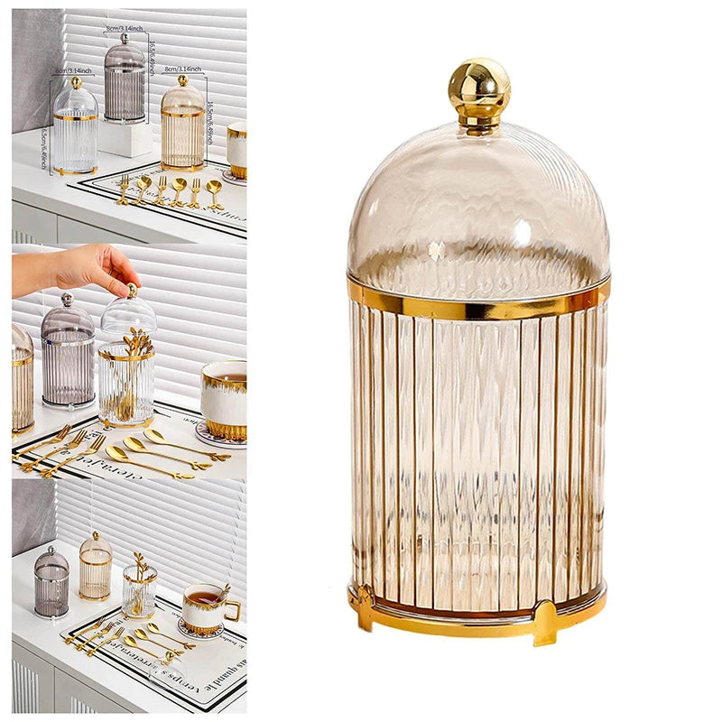 For Dining Room Kitchen Tabletop Countertop Organization Food Storage Canister Modern Coffee Spoon Dessert Fork Holder