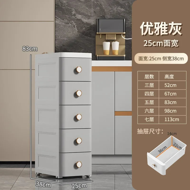 Modern Plastic Cabinet for Bedside Drawer Type Narrow Side Bathroom Cabinet Creative Cabinets for Laundry Room