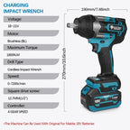 Electric Goddess Cordless Impact Wrench Torque Brushless Power Tool for Makita 21V Lithium-ion Battery