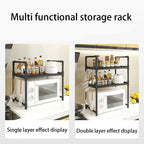1 Kitchen Microwave Storage Rack, Saving Storage Area for Kitchen Countertops, Utensil Storage Shelves, and Kitchen Accessories