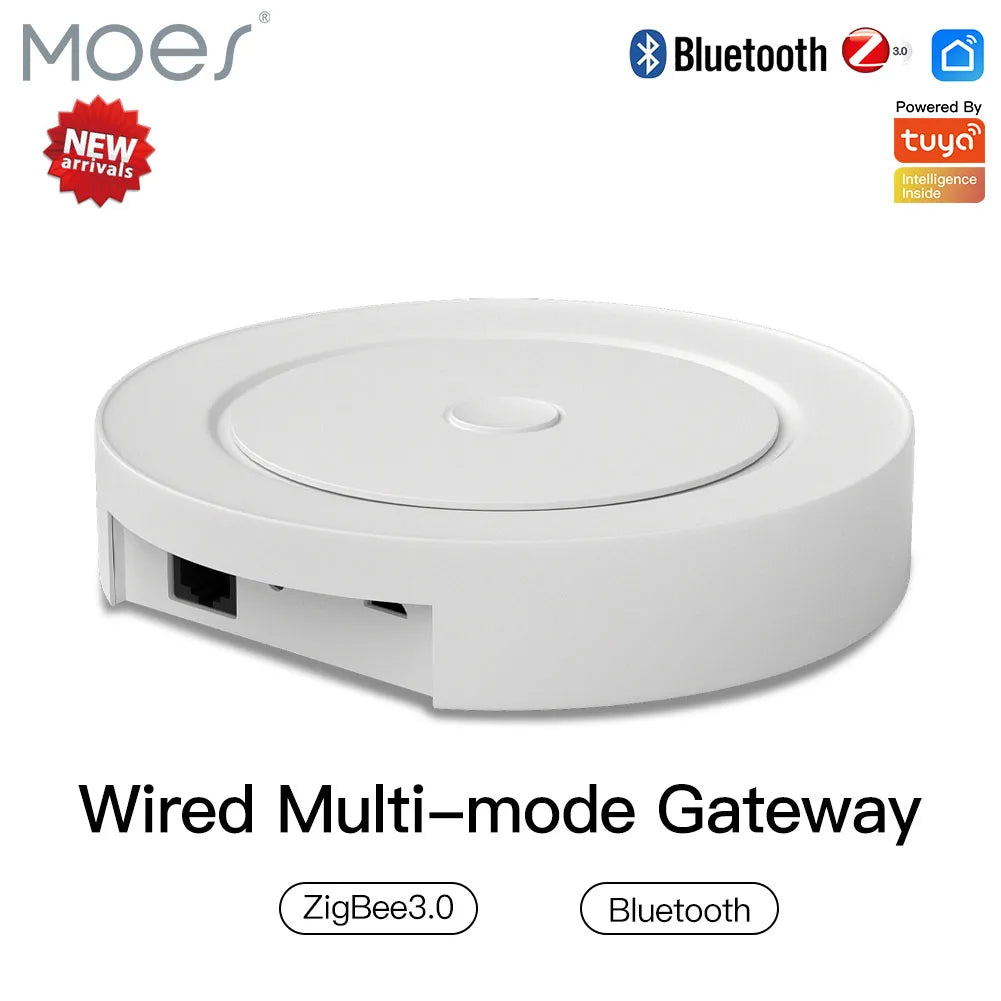 MOES Smart Multi-mode Gateway ZigBee 3.0 WiFi Bluetooth Mesh Hub Work with Tuya Smart App Voice Control via Alexa Google Home