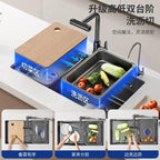 Sink Large Single Slot Hammer Pattern Thickened SUS304 Stainless Steel Kitchen Vegetable Basin Under The Counter And Upper Basin