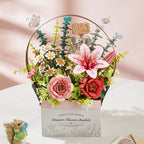 Robotime 3D Puzzle Flower Wooden Model Kits Home Decor Accessories Living Room gifts for Women on Valentine's Day Flower Bouquet