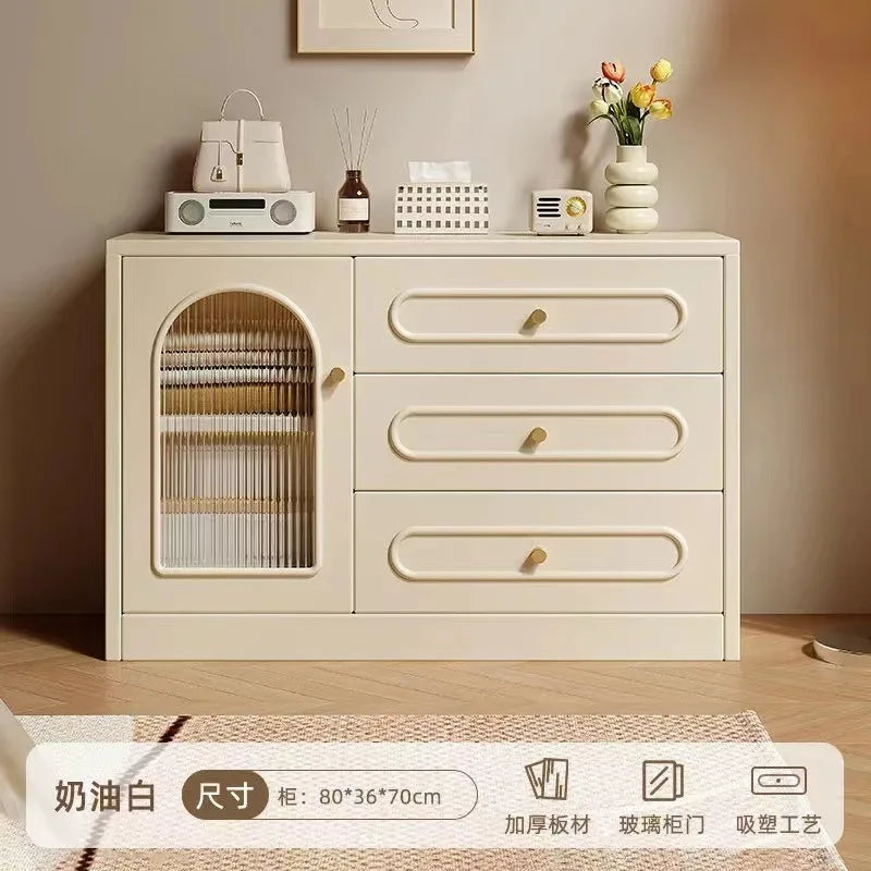 New Cream Style Dresser Bedroom Minimalist Modern Bedside Table Dresser Storage Cabinet Integrated Makeup Table