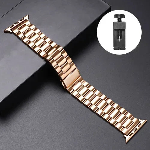 Stainless Steel Apple Watch Band - Metal Bracelet for 38-49mm Series 4-Ultra 2 | AlluCanFind