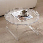 Furniture Nordic, Coffee Table, Simple, Home, Small Round Table, Balcony, Designer, Acrylic, Transparent, Round, Living Room, Co