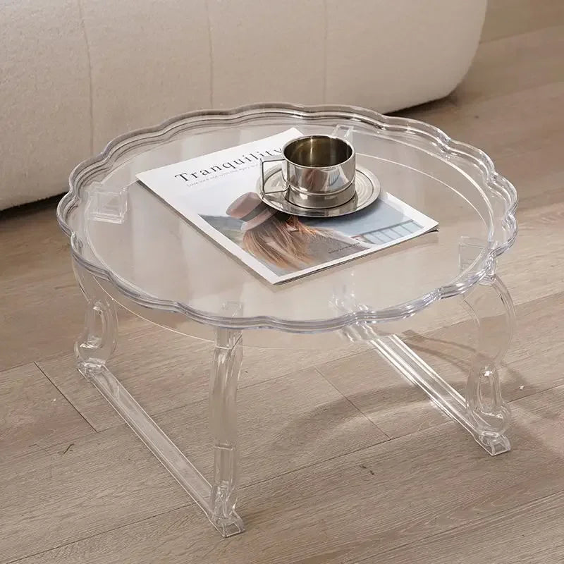 Furniture Nordic, Coffee Table, Simple, Home, Small Round Table, Balcony, Designer, Acrylic, Transparent, Round, Living Room, Co