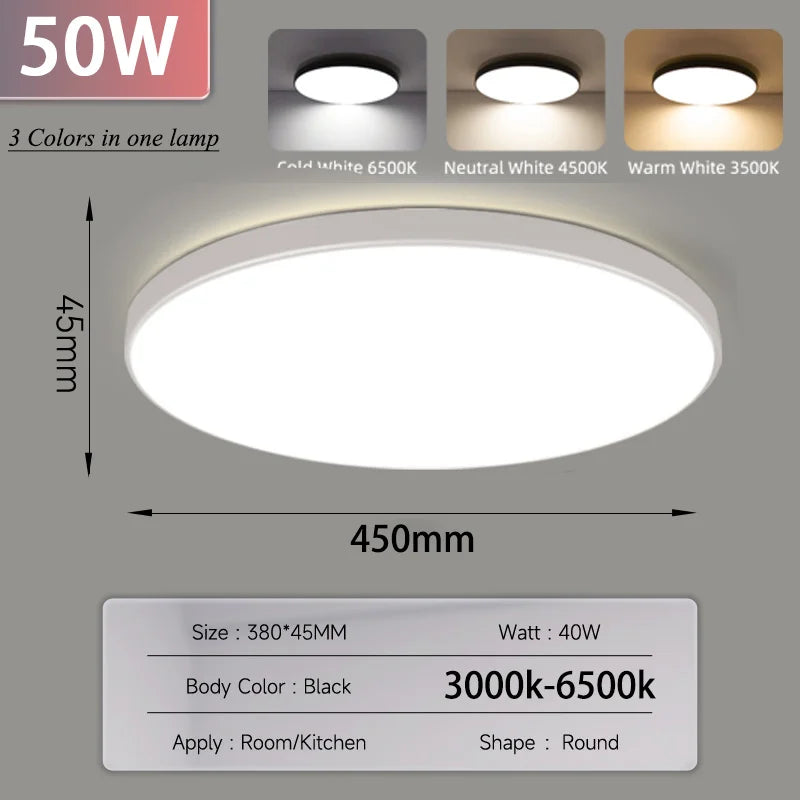 Smart LED Ceiling Light with Remote Control