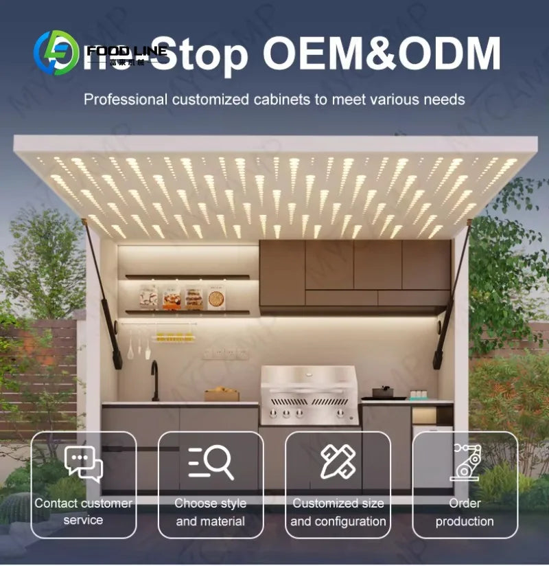 Customized Modular Outdoor Kitchen Cabinet Factory Direct Sales Modular Kitchen for Guesthouse Bbq Island Outdoor Kitchen Grill