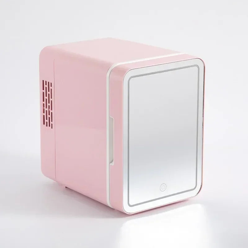 4L Mini Refrigerator Car Cosmetics Skincare LED Mirror Household Refrigerator Small Freezer Refrigeration Noise Reduction Portal