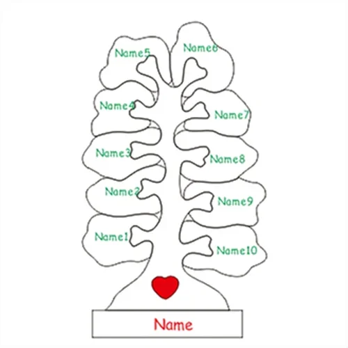 Wooden Family Tree Puzzle,Personalized Customized Free Engraving Custom Name Christmas Tree,Desktop Ornament Decorations Gifts