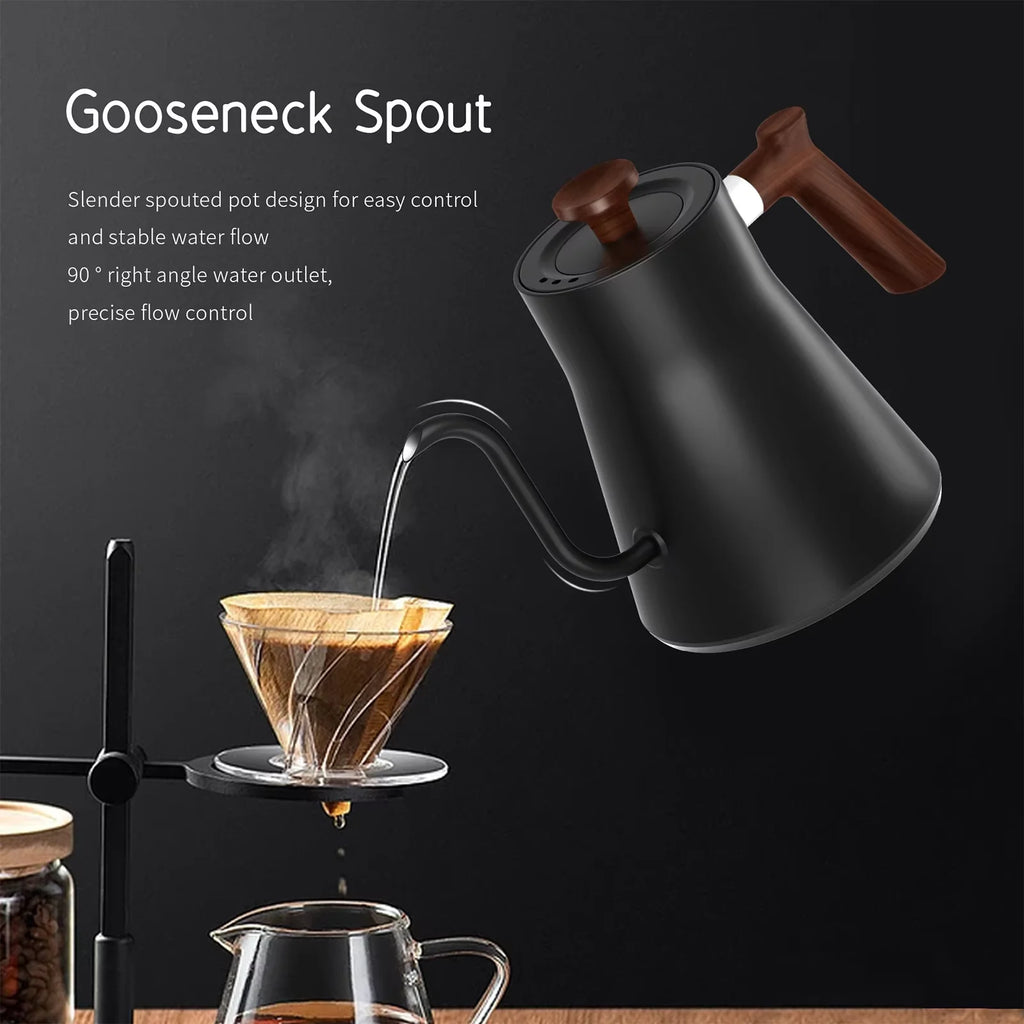 0.9L Electric Drip Coffee Kettle Stainless Steel Teapot Precise flow control Hand Drip Gooseneck Kettle Hand-brewed coffee Maker