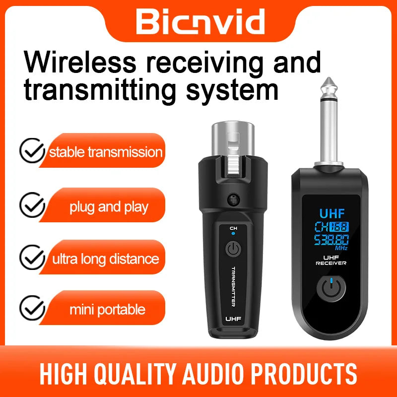 Good Wireless microphone system UHF wireless XLR transmitter and receiver for dynamic microphones, audio mixer PA systems guitar