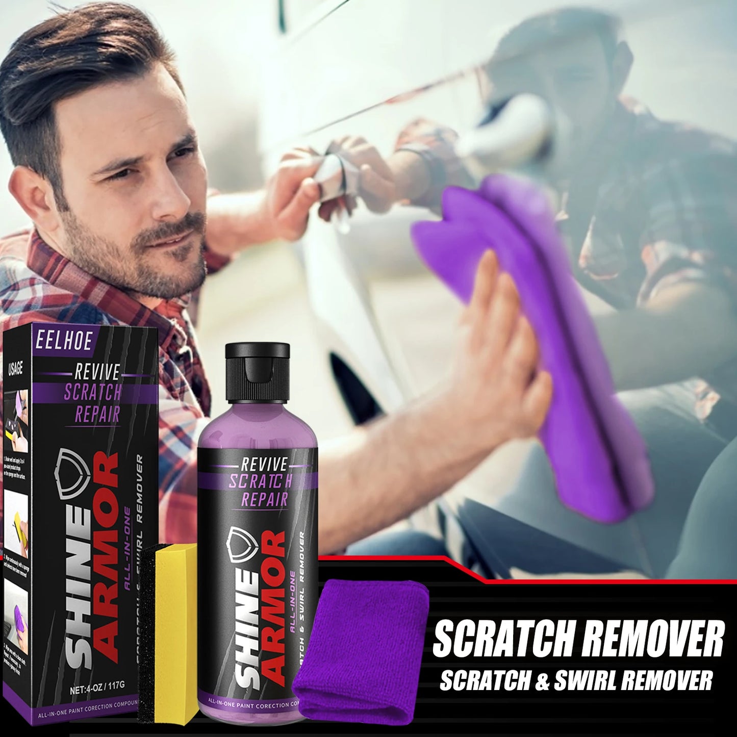 Auto Scratch Remover Nano Wax Polish Spray – Scratch-Free Coating & Shine Restoration | AlluCanFind