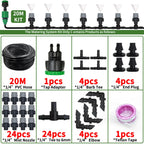 10-20M Automatic Watering Irrigation System Portable Misting Fog Nozzles Garden Hose Spray Head W/ 4/7mm Tee Connector for Patio