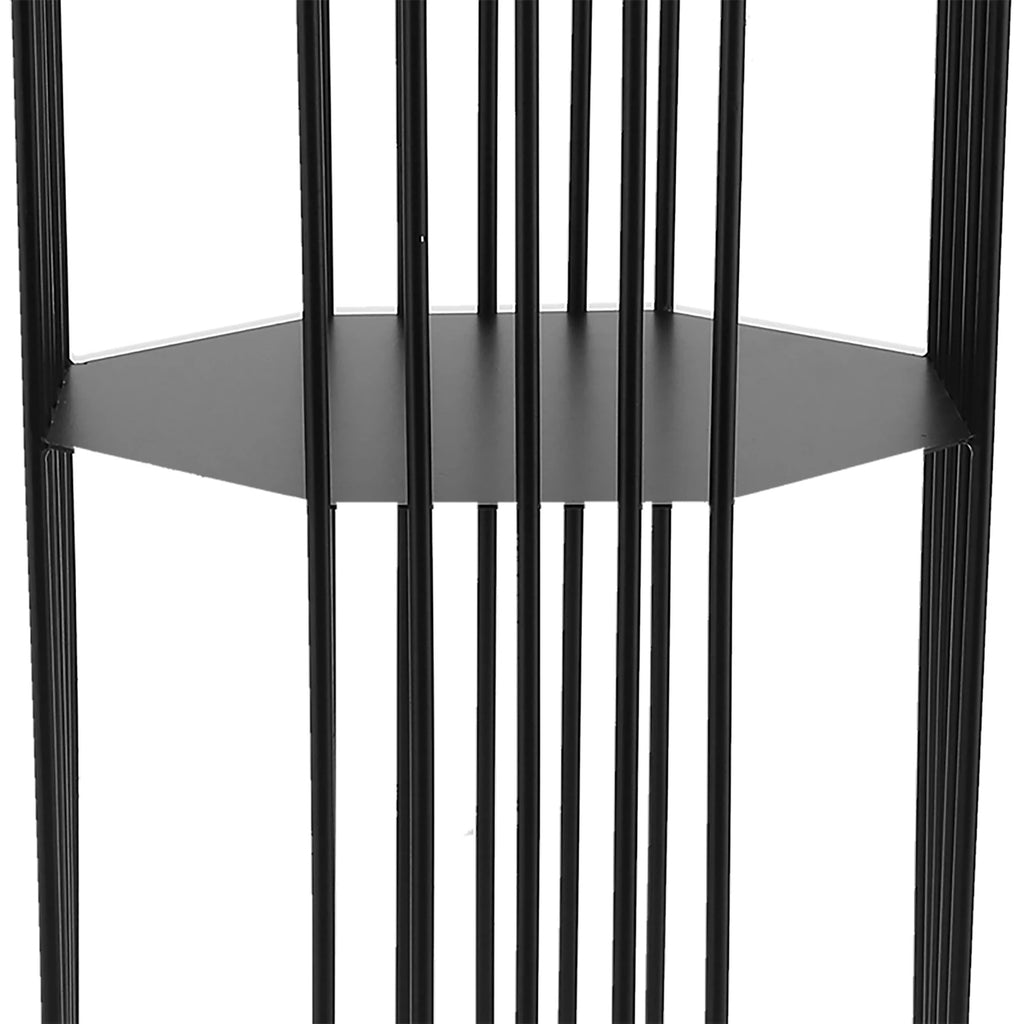 2‑Layer Wrought Iron Side Table End Sofa Table Storage Shelf for Living Room Black End Table Sofa Table Home Table Side Table