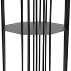 2‑Layer Wrought Iron Side Table End Sofa Table Storage Shelf for Living Room Black End Table Sofa Table Home Table Side Table