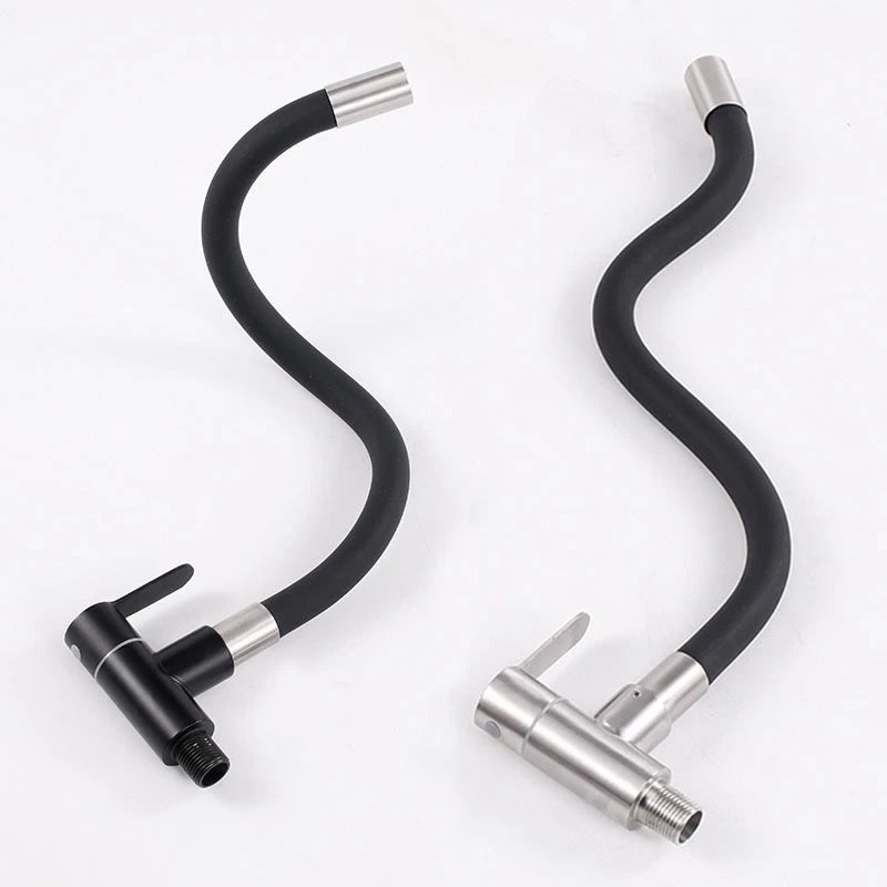 1PC SUS304 Stainless Steel Kitchen Faucet Universal Telescopic Tube Single Cold Tap Wall Mount Thread G1/2'