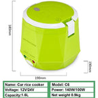 1.6L Mini Rice Cooker Heating Lunch Box Portable Constant Temperature Food Steamer Multifunction Pot For Car Truck 12/24V