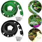 5M/10M Garden Grass Lawn Edge Border Fence With 15 Spikes Path Flexible Lawn Edging Border Fence Outdoor Landscape Garden Decor