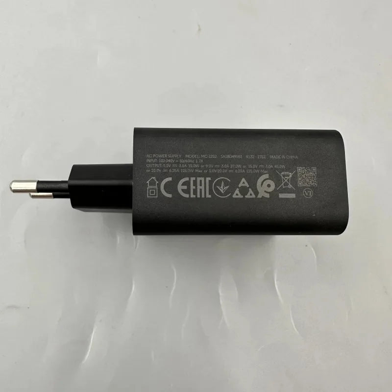 125W Fast PD Charger Adapter for Motorola Moto Fusion 60 edge 60 Pro 50 Neo 70 Ultra Razr 50 G85 G86 1M USB C to USB C PD Cable
