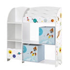 SONGMICS Toy and Book Storage Rack, Multifunctional Storage Furniture with 2 Drawers Fabric for Playroom