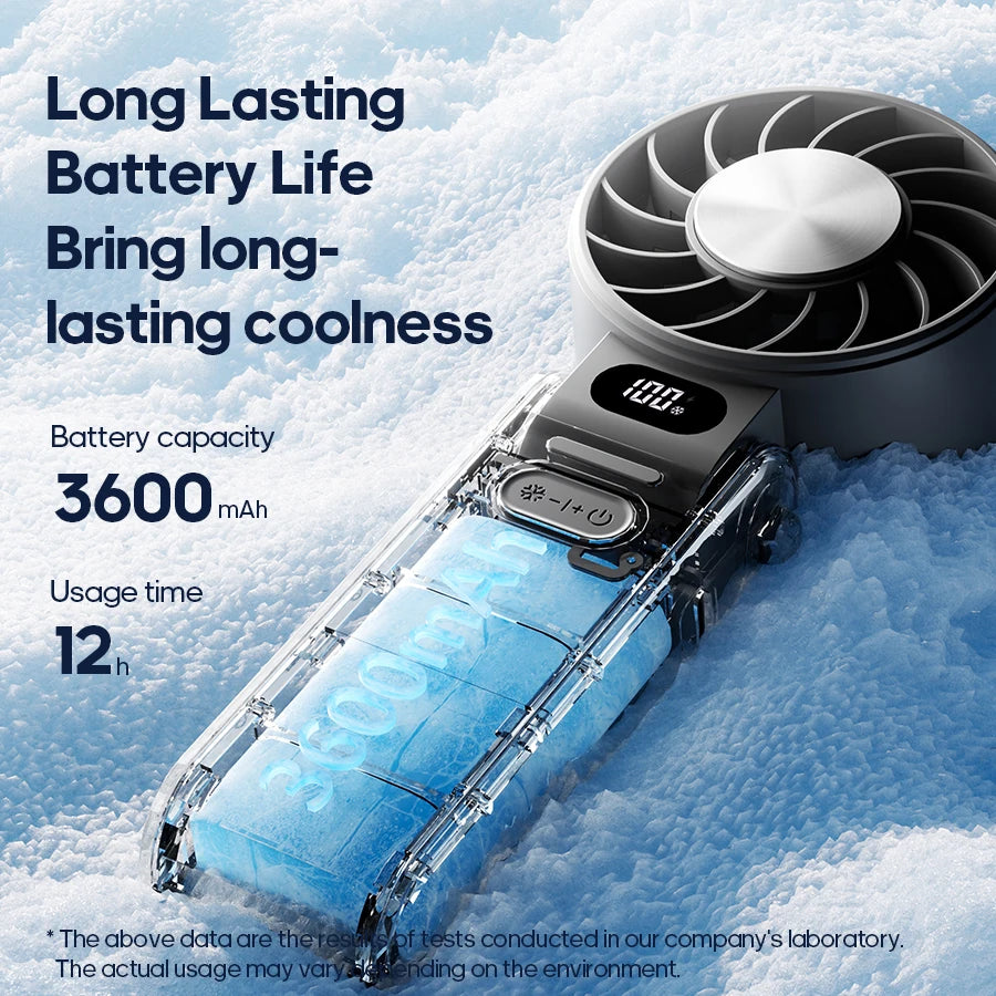 Outdoor Foldable Portable Handheld Fan Mini Cooling Rechargeable 3600m