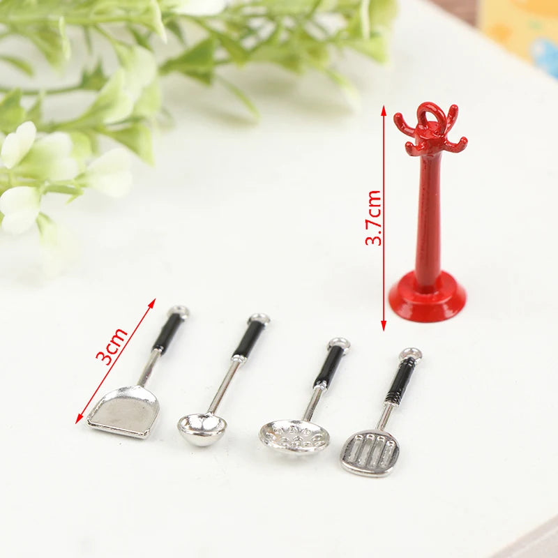 1:12 Doll House Miniature Dollhouse Spoon Shovel Cookware Model Cook Set 1:12 Kitchen Utensils DIY Dollhouse Accessories