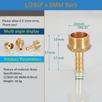 Brass Pipe Fitting 6/8/10/12/14/16mm Hose Barb Tail 1/8" 3/8" 1/4" BSP Male Connector Joint Copper Coupler Adapter