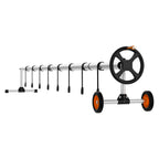 SucceBuy 14/18/20/22ft Pool Cover Reel Solar Inground Cover Aluminum Reel Set with Sandbags Fits for 3-14ft Width Swimming Pools