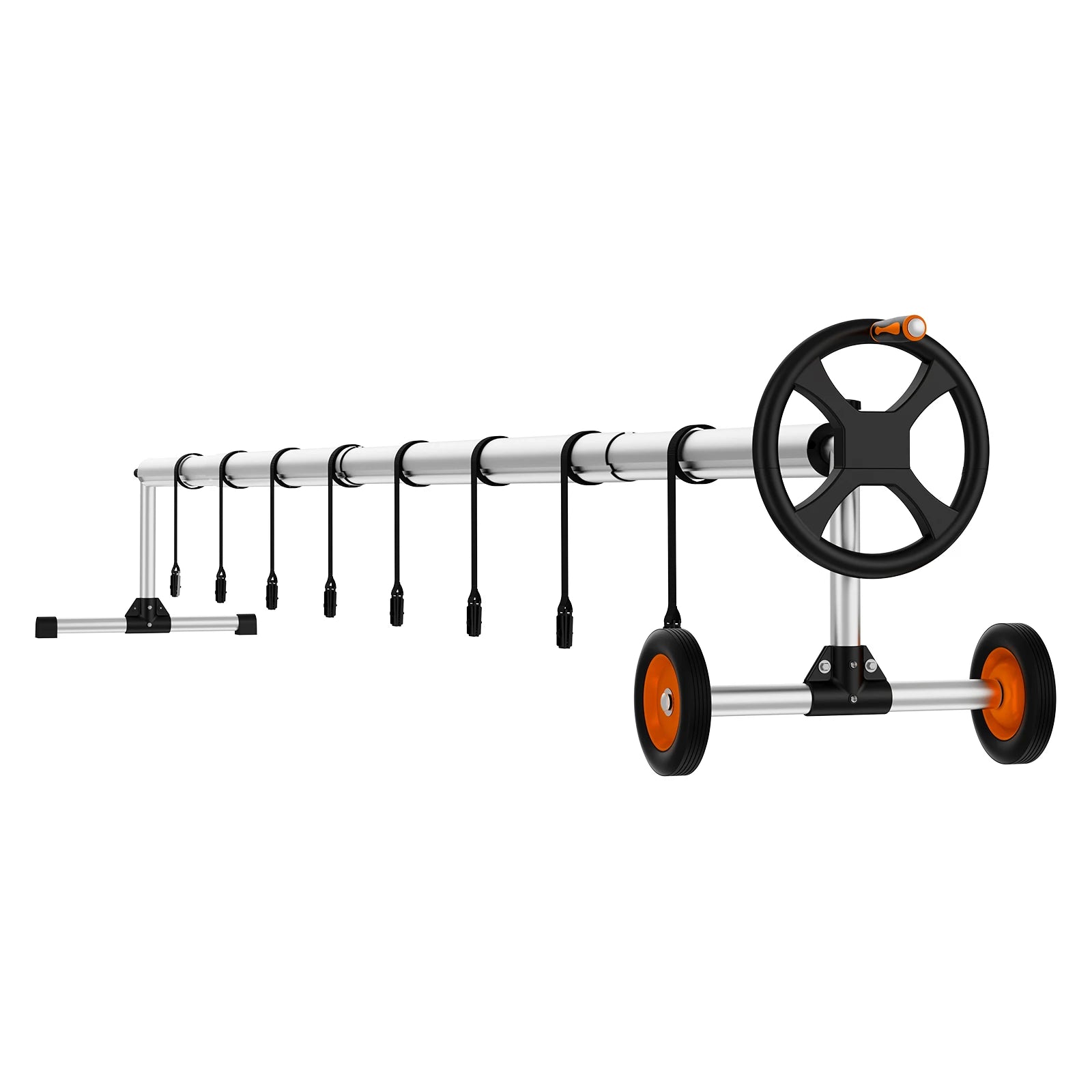 SucceBuy 14/18/20/22ft Pool Cover Reel Solar Inground Cover Aluminum Reel Set with Sandbags Fits for 3-14ft Width Swimming Pools