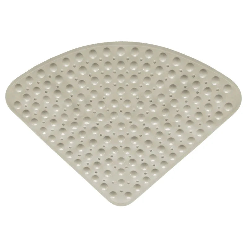 Washable Corner Shower Carpet Floor Mat Toilet PVC Shower Mat  Fan-shaped Suction Cup Anti-slip Pad Cushion
