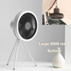 10000mAh Outdoor Camping Ventilator LED Licht Dreibein Tischventilator