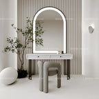 Girls Luxury Mirror Vanity Table Nordic Makeup Large White Makeup Desk Dressers Girl Drawers Light Penteadeira Bedroom Furniture