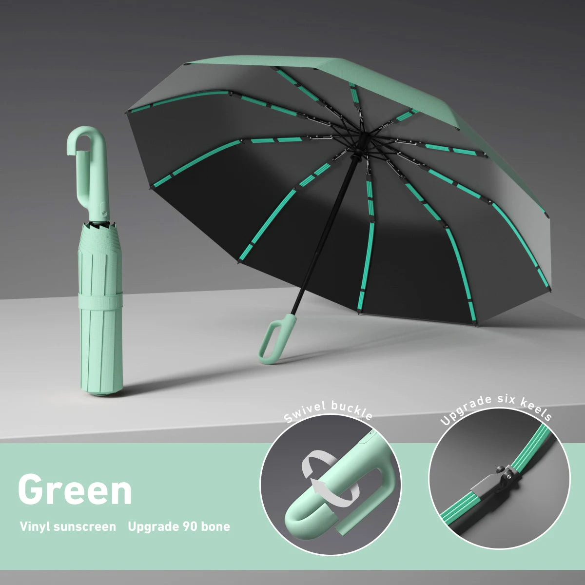 Strong Windproof Automatic Umbrella 72 Bones Sunshade Uv Protection Folding Men's Umbrella Buckle Rain Large Parasol for Women
