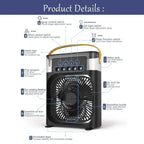 Portable Humidifier Fan 3 in 1 Air Conditioners USB Electric Fan LED N