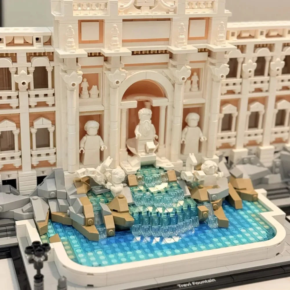 IN stock 1880Pcs MOC 21062 Trevi Fountain Of Roman Fontana   Building Blocks World  Street View Home Decor Gifts ﻿