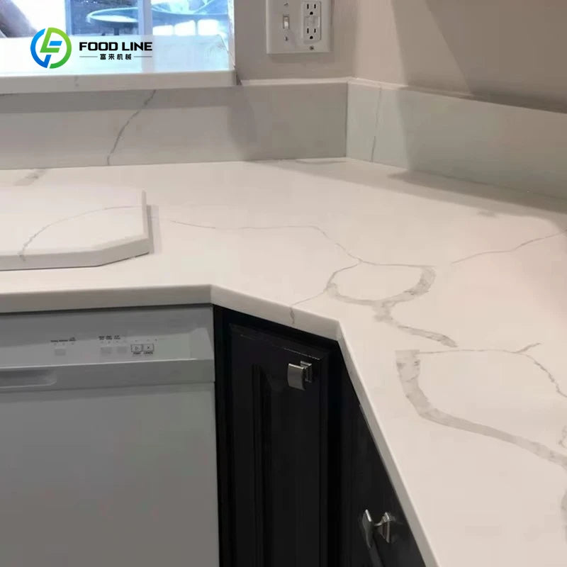 Customized Composite Solid Surface Countertop Rectangular Table Tops Kitchen Worktops for Restaurant Hotel Kitchen Renovation