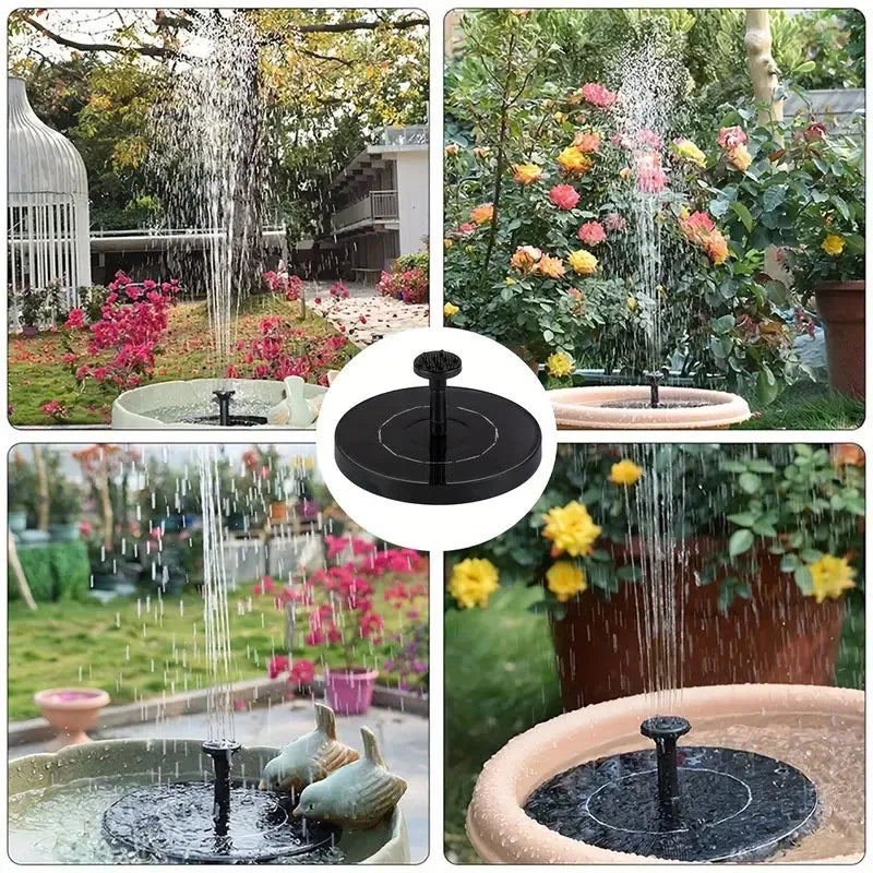 Solar Power Bird Bath Fountain Pump Water Fountain Pool Pond Solar Powered Colorful Fountain Floating Home Decoration for Garden