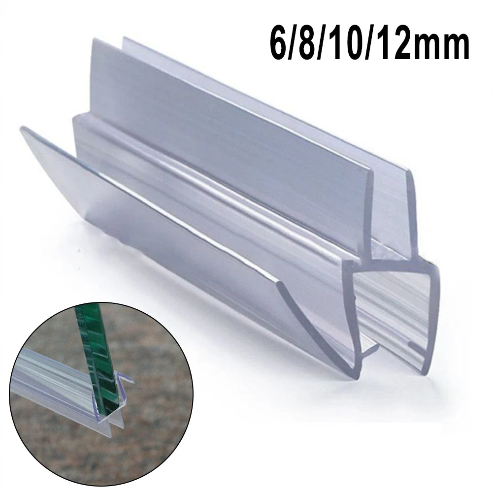 2pcs Shower Door Seal Strip 6/8/10/12mm 50cm Water Deflector Rubber Strip Transparent For Glass Door Sealing Bathroom Decoration