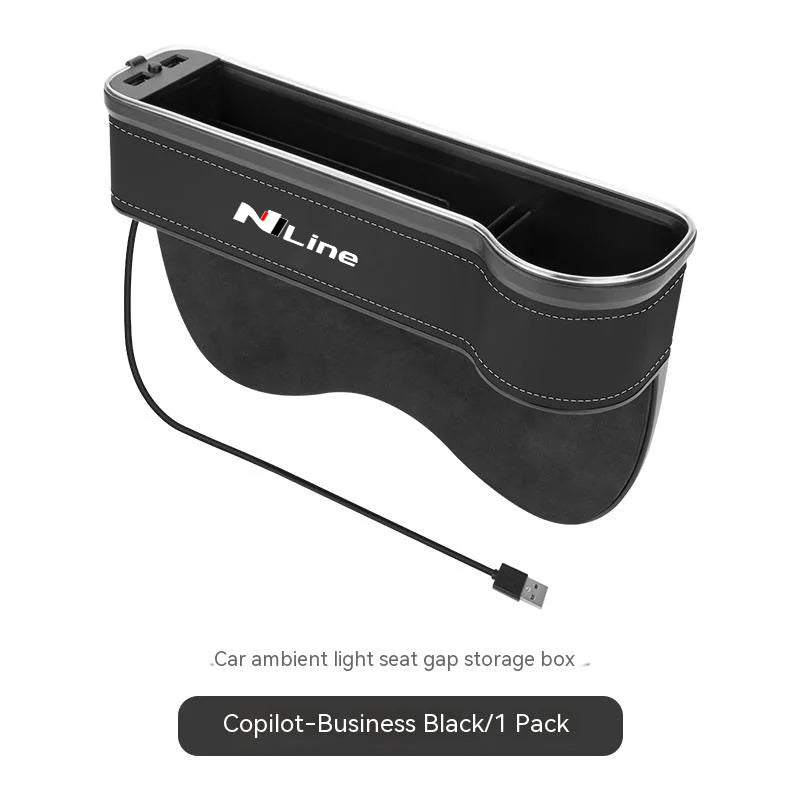 Hyundai N Line I30 Sonata Elantra i40 Kona Tucson IONIQ Santa-fe Venue i20ix25 Car Seat Gap Crevice Slot Storage Box Accessories
