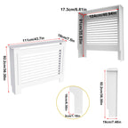 Wood Radiator Cover Cabinet White Horizontal Slat Heater Covers Modern Tall Radiator Shelf